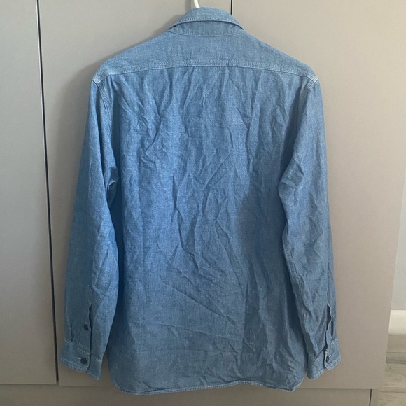 Polo Ralph Lauren Mens Classic Fit Vintage Indigo Long Sleeve Chambray Workshirt - Picture 3 of 13